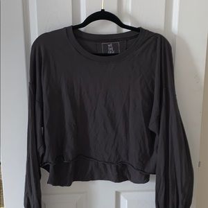 free people long sleeve cropped shirt
